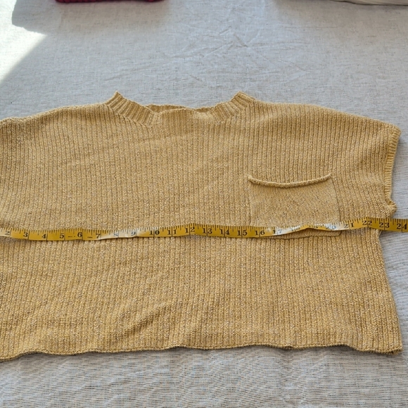 FP Beach Yellow Knit Sweater Short Sleeves - Picture 6 of 7